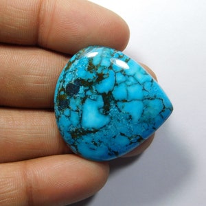 Amazing Quality Blue Turquoise Gemstone Blue Turquoise Cabochon Blue Turquoise Loose Stone For Jewelry Making Loose Stone 55 Cts. image 4