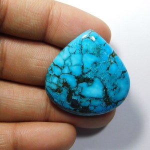 Amazing Quality Blue Turquoise Gemstone Blue Turquoise Cabochon Blue Turquoise Loose Stone For Jewelry Making Loose Stone 55 Cts. image 2