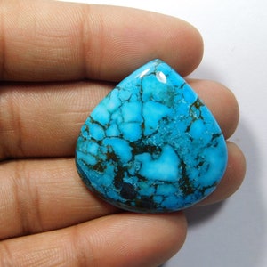 Amazing Quality Blue Turquoise Gemstone Blue Turquoise Cabochon Blue Turquoise Loose Stone For Jewelry Making Loose Stone 55 Cts. image 9