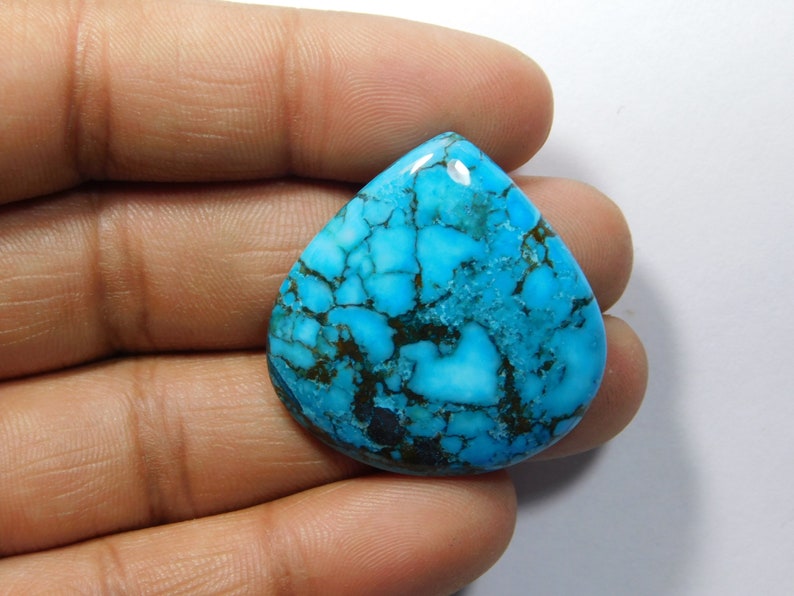 Amazing Quality Blue Turquoise Gemstone Blue Turquoise Cabochon Blue Turquoise Loose Stone For Jewelry Making Loose Stone 55 Cts. image 9