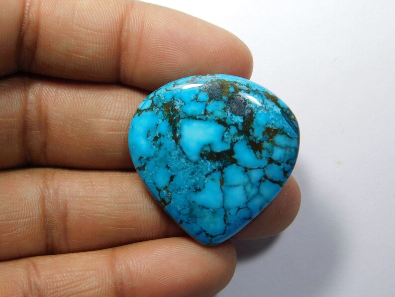 Amazing Quality Blue Turquoise Gemstone Blue Turquoise Cabochon Blue Turquoise Loose Stone For Jewelry Making Loose Stone 55 Cts. image 6