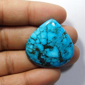 Amazing Quality Blue Turquoise Gemstone Blue Turquoise Cabochon Blue Turquoise Loose Stone For Jewelry Making Loose Stone 55 Cts. image 8