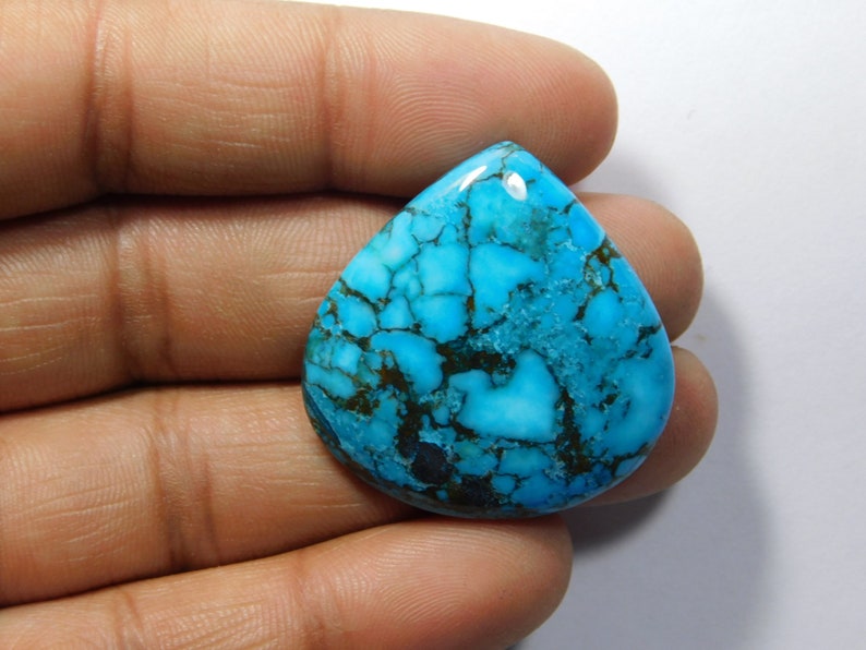 Amazing Quality Blue Turquoise Gemstone Blue Turquoise Cabochon Blue Turquoise Loose Stone For Jewelry Making Loose Stone 55 Cts. image 8