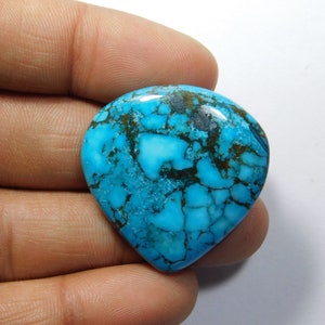 Amazing Quality Blue Turquoise Gemstone Blue Turquoise Cabochon Blue Turquoise Loose Stone For Jewelry Making Loose Stone 55 Cts. image 5