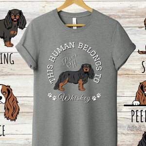 Custom Cavalier King Charles Spaniel Human/Hooman T-shirt for Pet Lovers, Cute Personalized Dog Mom & Dad Gift, Soft Unisex Tee Shirt