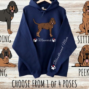 Custom Bloodhound Unisex Heavy Blend Hoodie with Drawstrings, Cute Personalized Dog Mom & Dad Gift, Gifts for Pet Lovers