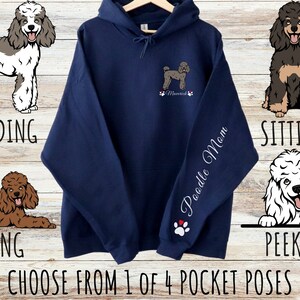Sweat à capuche unisexe épais unisexe avec poche caniche avec cordons de serrage, joli cadeau personnalisé chien pour maman et papa, cadeaux pour les amoureux des animaux de compagnie