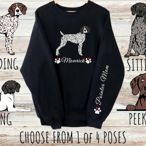 Custom German Shorthaired Pointer Sweatshirt, Cute Personalized Dog Mom & Dad Gift, Gifts for Pet Lovers, Unisex Heavy Blend Crewneck