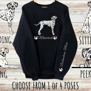 Custom Dalmatian Sweatshirt, Cute Personalized Dog Mom & Dad Gift, Gifts for Pet Lovers, Unisex Heavy Blend Crewneck