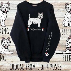 Custom West Highland White Terrier Sweatshirt, Cute Personalized Dog Mom & Dad Gift, Gifts for Pet Lovers, Unisex Heavy Blend Crewneck