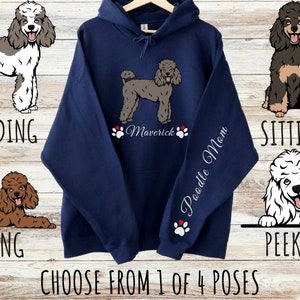 Custom Poodle Unisex Heavy Blend Hoodie with Drawstrings, Cute Personalized Dog Mom & Dad Gift, Gifts for Pet Lovers