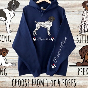 Sweat à capuche épais unisexe à poil dur allemand personnalisé avec cordons de serrage, cadeau personnalisé mignon chien pour maman et papa, cadeaux pour les amoureux des animaux de compagnie