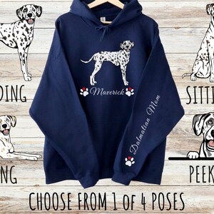 Custom Dalmatian Unisex Heavy Blend Hoodie with Drawstrings, Cute Personalized Dog Mom & Dad Gift, Gifts for Pet Lovers