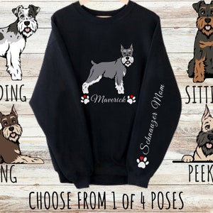 Custom Miniature Schnauzer Sweatshirt, Cute Personalized Dog Mom & Dad Gift, Gifts for Pet Lovers, Unisex Heavy Blend Crewneck