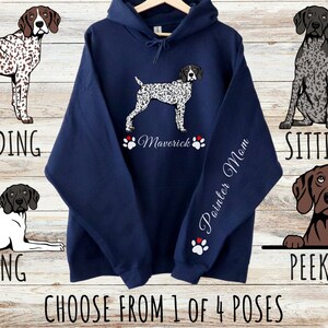 Custom German Shorthaired Pointer Unisex Heavy Blend Hoodie with Drawstrings, Cute Personalized Dog Mom & Dad Gift, Gifts for Pet Lovers