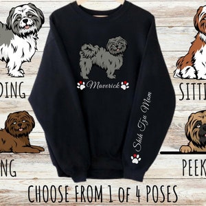 Custom Shih Tzu Sweatshirt, Cute Personalized Dog Mom & Dad Gift, Gifts for Pet Lovers, Unisex Heavy Blend Crewneck