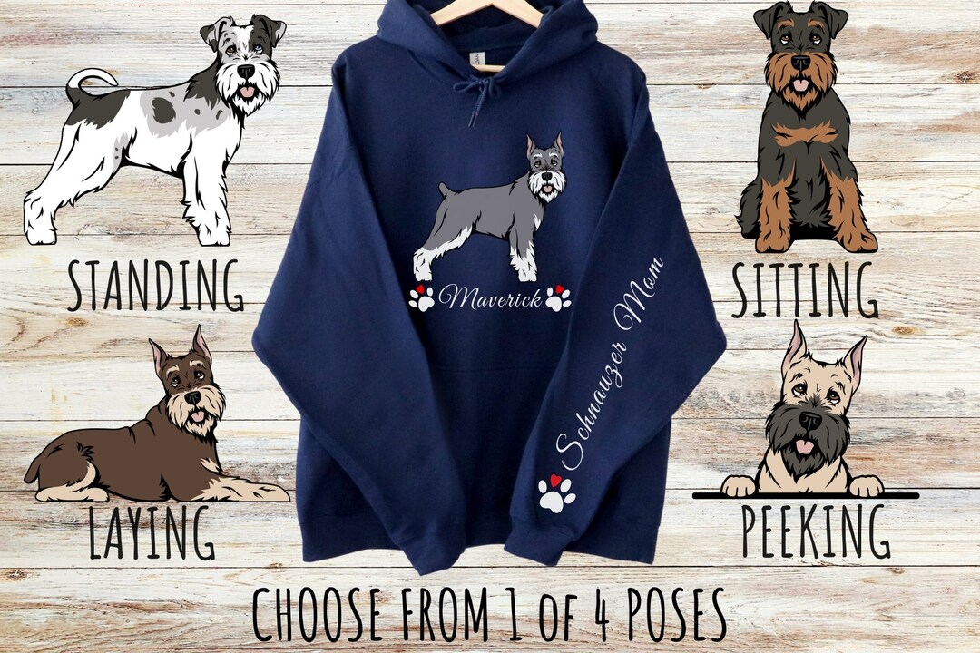 Custom Miniature Schnauzer Unisex Heavy Blend Hoodie With Drawstrings ...