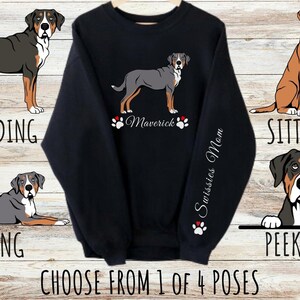 Custom Greater Swiss Mountain Dog Sweatshirt, Cute Personalized Dog Mom & Dad Gift, Gifts for Pet Lovers, Unisex Heavy Blend Crewneck