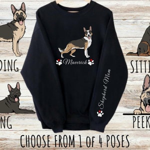 Custom German Shepherd Sweatshirt, Cute Personalized Dog Mom & Dad Gift, Gifts for Pet Lovers, Unisex Heavy Blend Crewneck