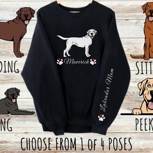 Sweat-shirt personnalisé Labrador Retriever, mignon cadeau personnalisé de maman et papa de chien, cadeaux pour les amoureux des animaux de compagnie, unisexe Heavy Blend Crewneck