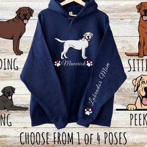 Sweat à capuche épais unisexe labrador retriever personnalisé avec cordons de serrage, cadeau personnalisé mignon chien pour maman et papa, cadeaux pour les amoureux des animaux de compagnie