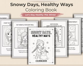 Winter Malbuch für Kinder | Gesunde Gewohnheiten & Freundlichkeit (PDF)