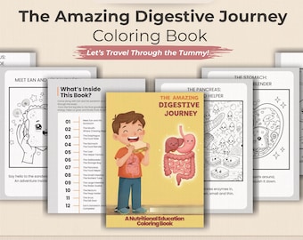 Verdauungssystem Malbuch: Lustige Anatomie zum Ausdrucken (PDF + Canva)