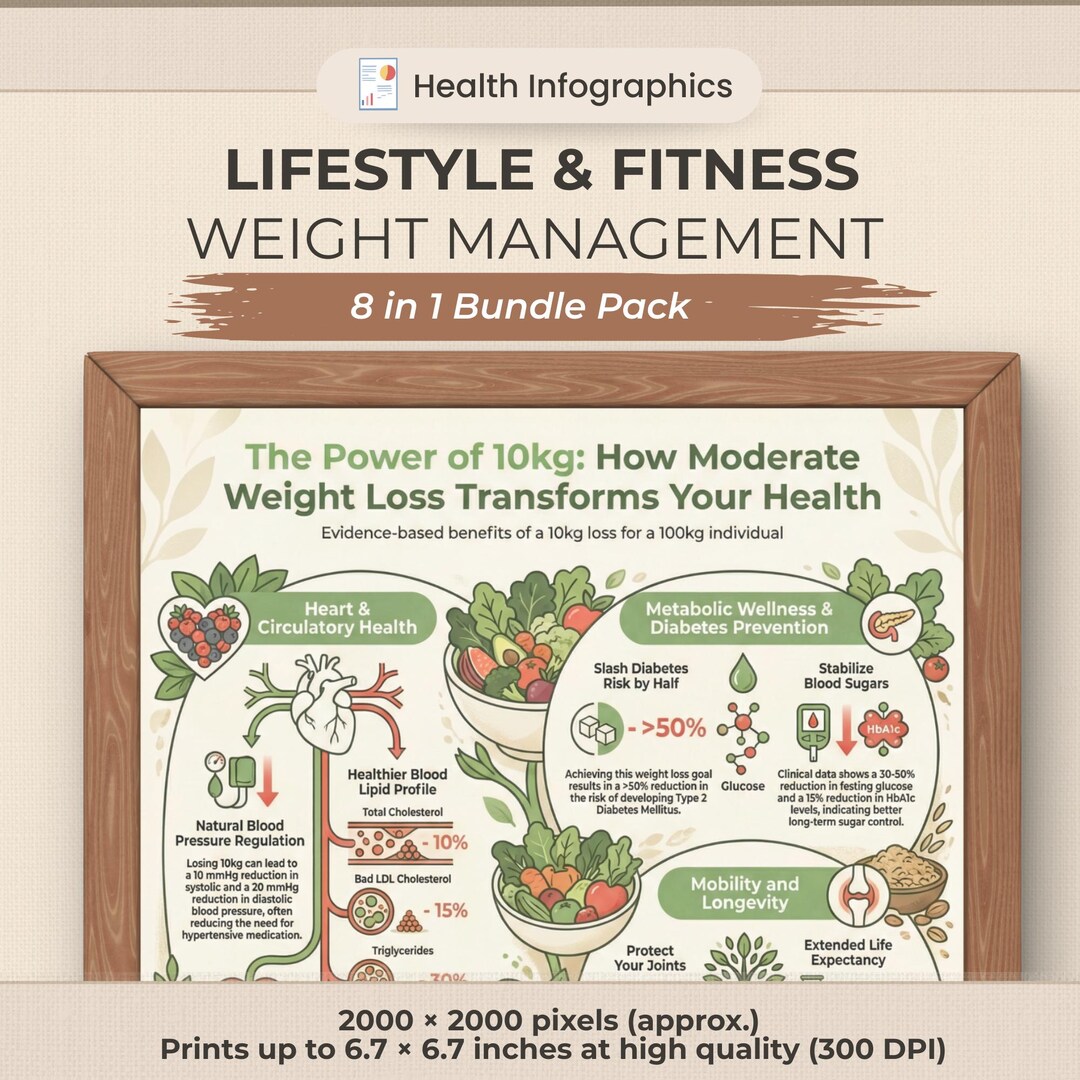Weight Management Infographic Posters, Metabolism & Habits (digital ...