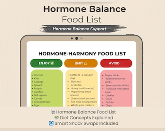 Hormon Balance Lebensmittel Liste | Natürlicher Ernährungsleitfaden (druckbares PDF)
