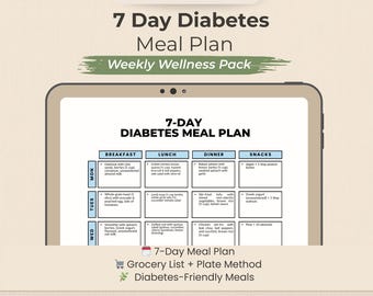 7-Tage-Diabetes-Speiseplan (mit Bonus-Teller-Methode + Einkaufsliste)