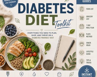 Diabetes Diet Guide | Food List, Meal Plan, Plate Method (Digital Download)