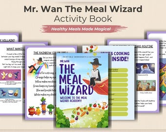 Arbeitsbuch für Kindernährtiere: Mr. Wan's Meal Wizard, Gesunde Ess-Aktivitäten (PDF + Canva Vorlage