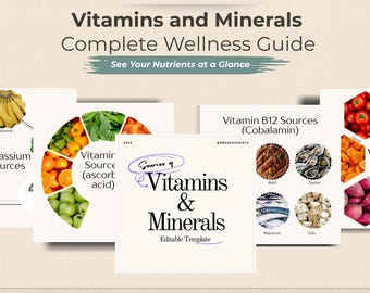 Vitamine und Mineralstoffe Nährwerttabelle | Printable Wellness Guide PDF Download für Gesunde Ernährung