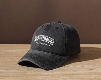 Cap Baseball Vintage Washed Schwarz Los Angeles