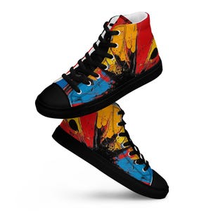One-of-a-Kind Abstract High Top Canvas Shoes – 'Be You' Custom Women’s Footwear