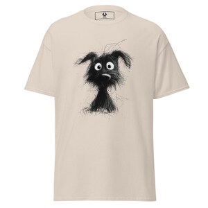 Süßes Scruffy Dog Unisex T-Shirt für Hundeliebhaber - Entzückendes Welpen Gesicht Skizze Tee - Lustiges Cartoon Welpen Grafik Top - Geschenk für Tierliebhaber