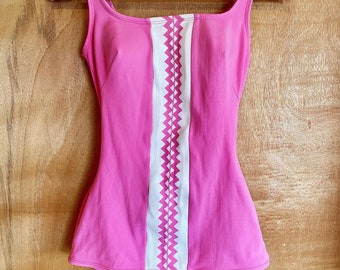 1960s vintage bubblegum pink swimsuit - retro pinup one piece