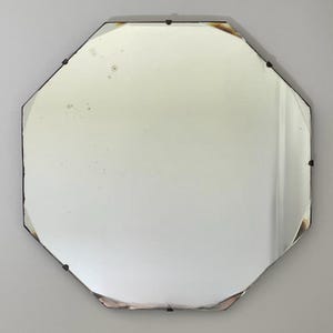 Vintage octagon mirror with beveled edges