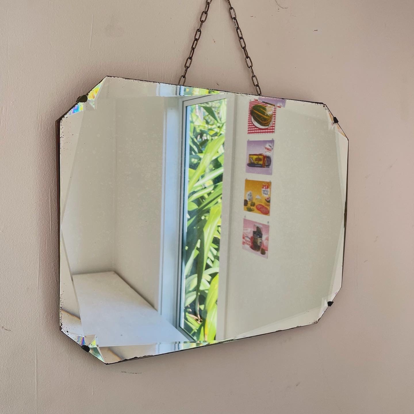 Vintage Bathroom Vanity Mirror Art Deco Beveled Mirror - Etsy