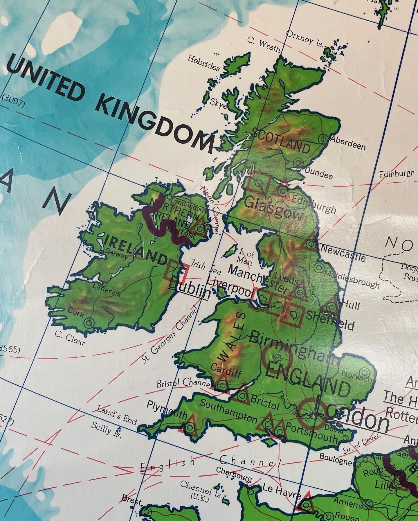 Extra Large Vintage School Map of Europe Pull Down Canvas Etsy