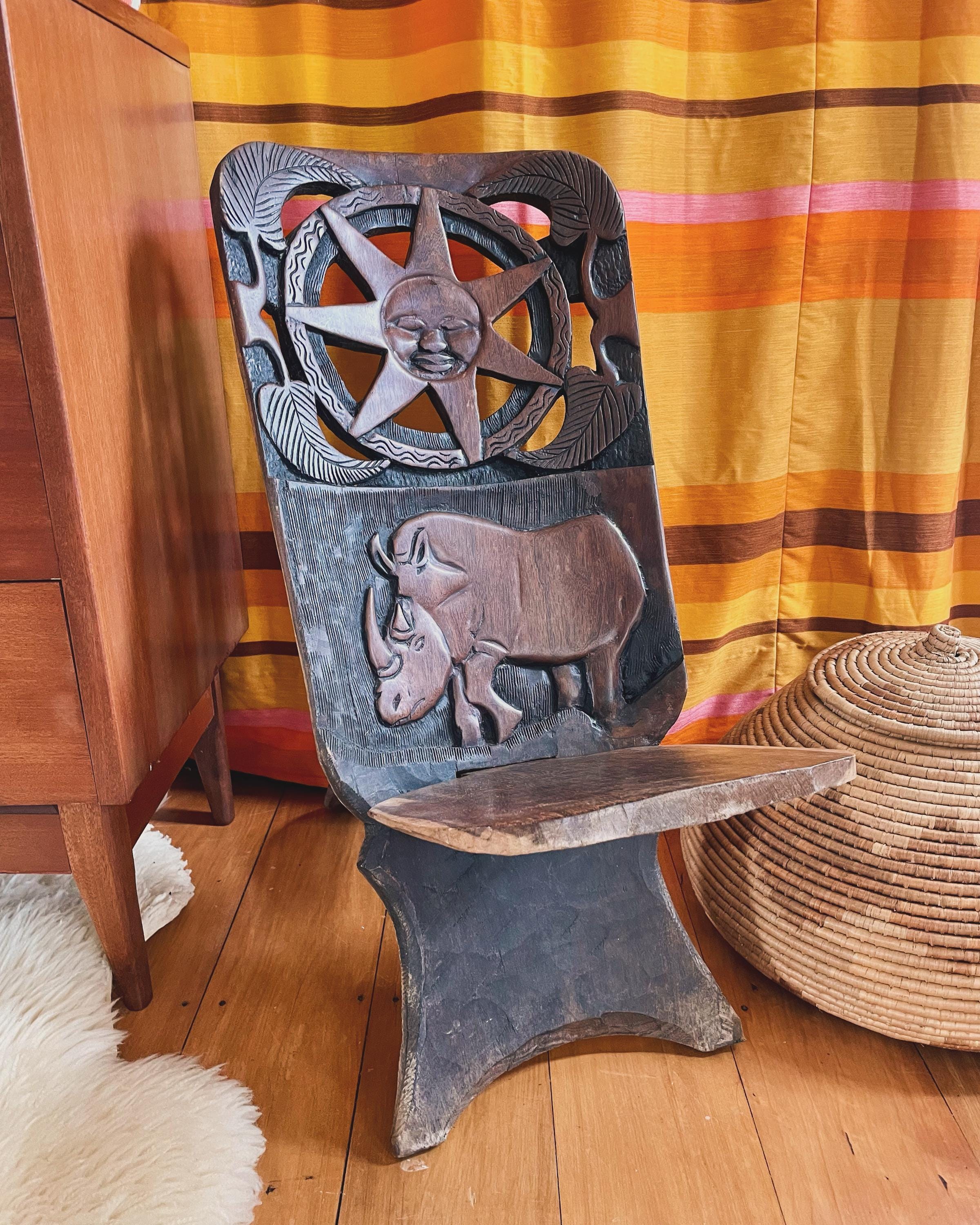 Carved african chair - Etsy 日本