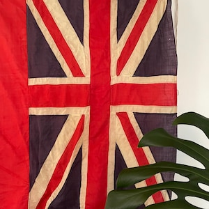 Large Vintage British Ensign Nautical Flag - Red Union Jack wool flag - British Navy