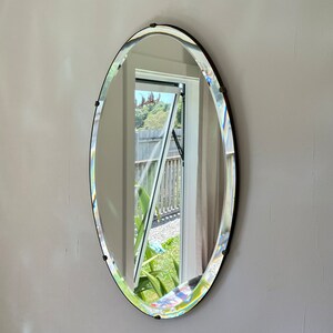 Art Deco Oval Mirror With Beveled Edges - Etsy