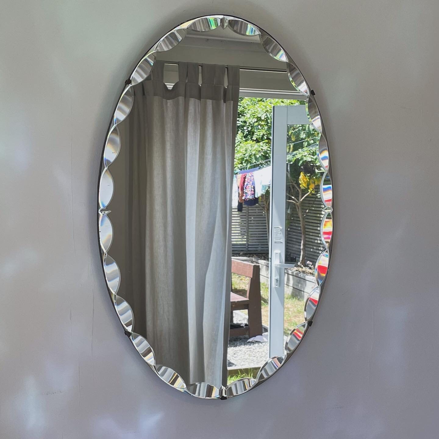 Amazing Art Deco Oval Mirror With Marquis Beveled Edges - Etsy
