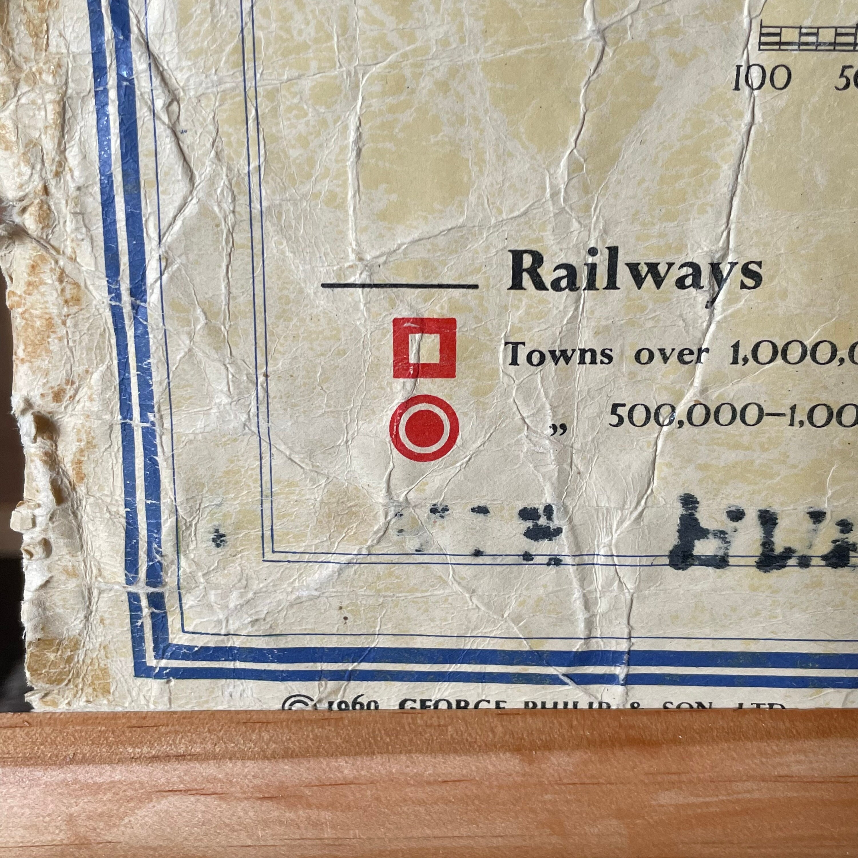 Large Vintage School Map of North America Pull Down Canvas Etsy