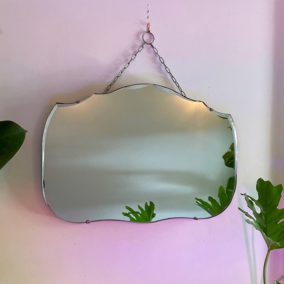 Antique Round Beveled Mirror - Etsy