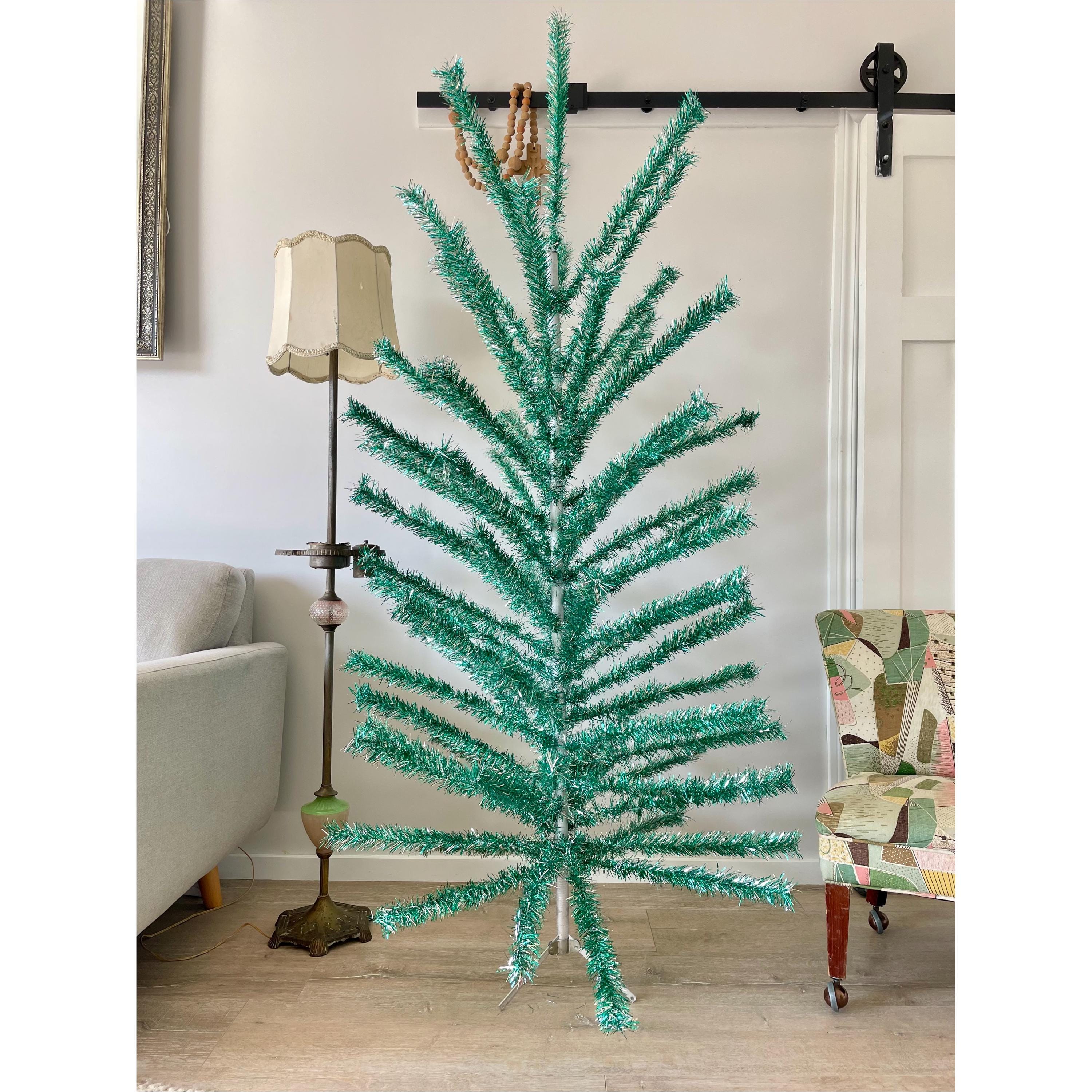 Turquoise Green 6 Foot Tall Midcentury Modern Christmas Tree