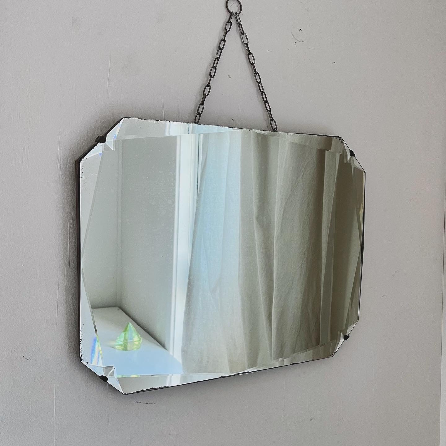 Vintage Bathroom Vanity Mirror Art Deco Beveled Mirror - Etsy