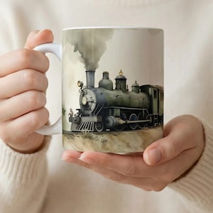 Vintage Dampfmaschine Zug Becher, Retro Kaffeetasse, Geschenk Zug