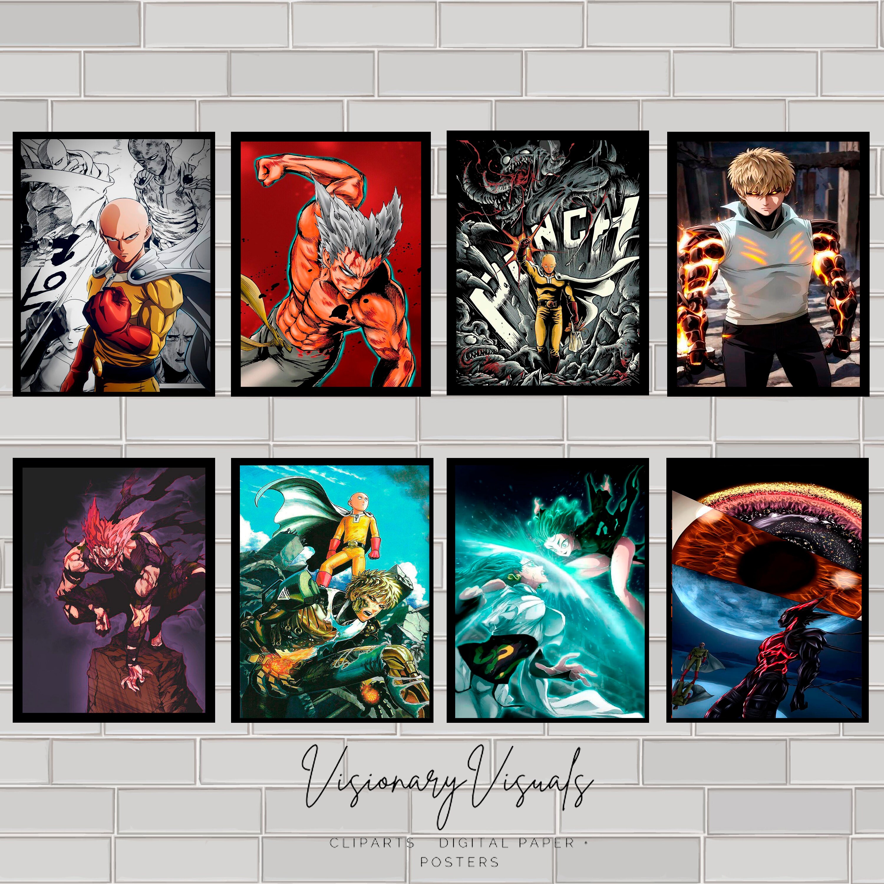 Anime Saitama - Poster Manga Saitama, Punch, Pack Genos, Poster 8, One Punch Manga, Saitama of Man Single Garou, Poster, Etsy Set